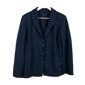 Eileen Fisher Stretch Ponte Shawl Collar Blazer Dark Gray Womens Size L Career
